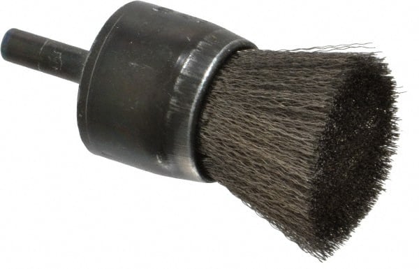 Osborn - 1" Brush Diam, Crimped, End Brush - 1/4" Diam Shank, 20,000 Max RPM - Exact Tooling