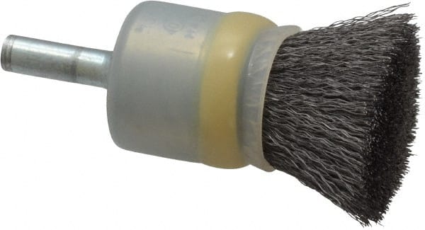Osborn - 3/4" Brush Diam, Crimped, End Brush - 1/4" Diam Shank, 20,000 Max RPM - Exact Tooling
