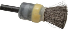 Osborn - 1/2" Brush Diam, Crimped, End Brush - 1/4" Diam Shank, 25,000 Max RPM - Exact Tooling