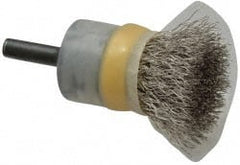 Osborn - 3/4" Brush Diam, Crimped, End Brush - 1/4" Diam Shank, 20,000 Max RPM - Exact Tooling