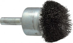 Osborn - 1-1/4" Brush Diam, Crimped, End Brush - 1/4" Diam Shank, 15,000 Max RPM - Exact Tooling