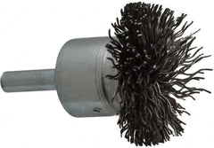 Osborn - 1-1/2" Brush Diam, Crimped, End Brush - 1/4" Diam Shank, 15,000 Max RPM - Exact Tooling
