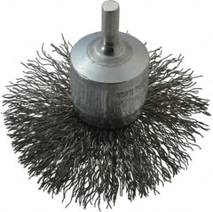 Osborn - 3" Brush Diam, Crimped, End Brush - 1/4" Diam Shank, 15,000 Max RPM - Exact Tooling