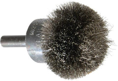 Osborn - 1-1/2" Brush Diam, Crimped, End Brush - 1/4" Diam Shank, 15,000 Max RPM - Exact Tooling