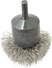 Osborn - 2" Brush Diam, Crimped, End Brush - 1/4" Diam Shank, 15,000 Max RPM - Exact Tooling