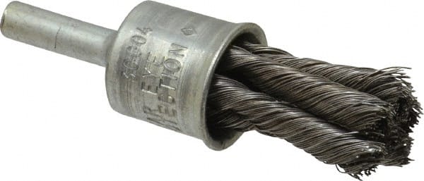 Osborn - 3/4" Brush Diam, Knotted, End Brush - 1/4" Diam Shank, 20,000 Max RPM - Exact Tooling