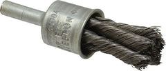 Osborn - 3/4" Brush Diam, Knotted, End Brush - 1/4" Diam Shank, 20,000 Max RPM - Exact Tooling