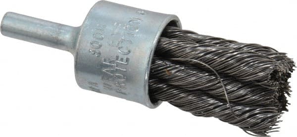 Osborn - 3/4" Brush Diam, Knotted, End Brush - 1/4" Diam Shank, 20,000 Max RPM - Exact Tooling