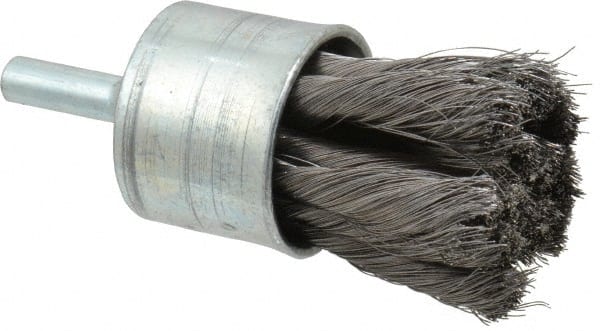 Osborn - 1" Brush Diam, Knotted, End Brush - 1/4" Diam Shank, 20,000 Max RPM - Exact Tooling