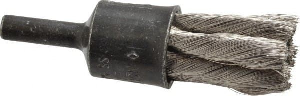 Osborn - 1/2" Brush Diam, Knotted, End Brush - 1/4" Diam Shank, 22,000 Max RPM - Exact Tooling