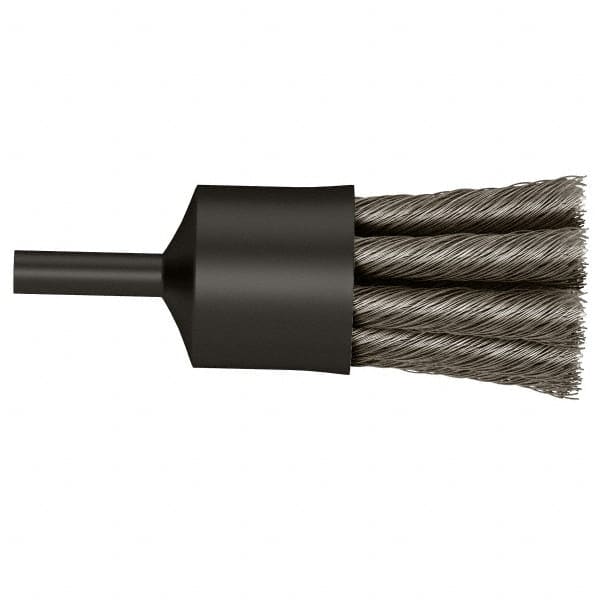 Osborn - 3/4" Brush Diam, Knotted, End Brush - 1/4" Diam Shank, 20,000 Max RPM - Exact Tooling