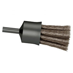 Osborn - 3/4" Brush Diam, Knotted, End Brush - 1/4" Diam Shank, 20,000 Max RPM - Exact Tooling