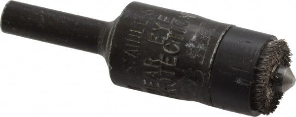 Osborn - 1/2" Brush Diam, End Brush - 1/4" Diam Shank, 3/16" Pilot Diam, 25,000 Max RPM - Exact Tooling
