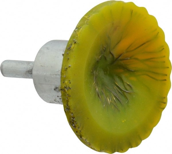 Osborn - 2" Brush Diam, Encapsulated, Flared End Brush - 1/4" Diam Shank, 20,000 Max RPM - Exact Tooling
