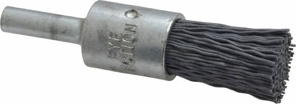 Osborn - 320 Grit, 1/2" Brush Diam, End Brush - Extra Fine Grade, 1/4" Diam Shank, 9,000 Max RPM - Exact Tooling