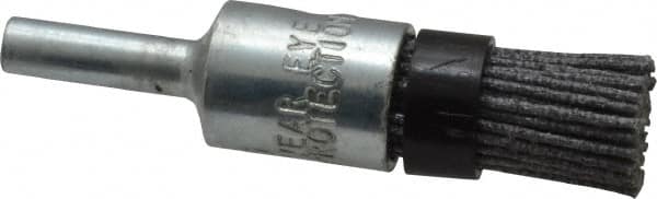 Osborn - 80 Grit, 1/2" Brush Diam, End Brush - Medium Grade, 1/4" Diam Shank, 9,000 Max RPM - Exact Tooling