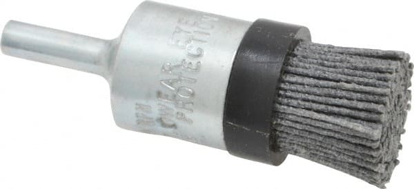 Osborn - 80 Grit, 3/4" Brush Diam, End Brush - Medium Grade, 1/4" Diam Shank, 9,000 Max RPM - Exact Tooling