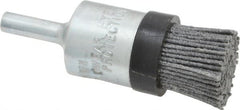 Osborn - 80 Grit, 3/4" Brush Diam, End Brush - Medium Grade, 1/4" Diam Shank, 9,000 Max RPM - Exact Tooling