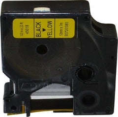 Dymo - 276" Long, Black Label Tape - 23' Long - Exact Tooling