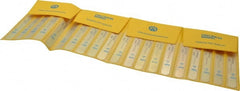 Precision Brand - 20 Piece, 0.001 to 0.03" Thick, Parallel Feeler Gage Set - 5" Leaf Length, 1/2" Wide, Brass - Exact Tooling