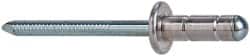 RivetKing - Size 84-86 Dome Head Aluminum Multi Grip Blind Rivet - Steel Mandrel, 0.156" to 3/8" Grip, 0.511" Head Diam, 0.257" to 0.261" Hole Diam, 0.59" Length Under Head, 1/4" Body Diam - Exact Tooling
