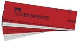 Gravotech - 8 Inch Long x 2 Inch High, Plastic Engraving Stock - Red and White - Exact Tooling