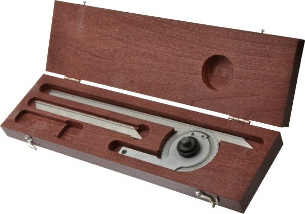 Starrett - 7, 12 Inch Long Blade, 360° Max Measurement, Bevel Protractor - Accuracy up to 0.08°, 0.08° Dial Graduation - Exact Tooling