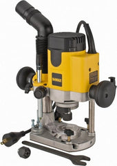 DeWALT - 8,000 to 24,000 RPM, 2 HP, 10 Amp, Plunge Base Electric Router - 1/4 and 1/2 Inch Collet - Exact Tooling