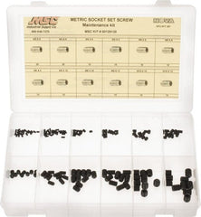 Value Collection - 140 Piece, M3 to M10, Alloy Steel Set Screw Assortment - Socket Cap Head, Hex Socket Drive, 5 to 12mm Long - Exact Tooling