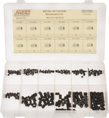 Value Collection - 280 Piece, M3 to M10, Alloy Steel Set Screw Assortment - Socket Cap Head, Hex Socket Drive, 5 to 12mm Long - Exact Tooling