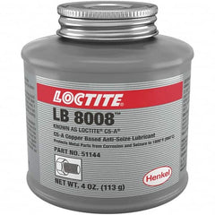 Loctite - 4 oz Can High Temperature Anti-Seize Lubricant - Copper/Graphite, -29 to 1,800°F, Copper Colored, Water Resistant - Exact Tooling