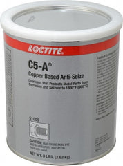 Loctite - 8 Lb Can High Temperature Anti-Seize Lubricant - Copper/Graphite, -29 to 1,800°F, Copper Colored, Water Resistant - Exact Tooling