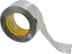 3M - 2" x 55m Silver Foil Tape - 4.6 mil, Acrylic Adhesive, Aluminum Foil Backing, 30 Lb/ln Tensile Strength, -65.2°F to 300°F, Series 425 - Exact Tooling