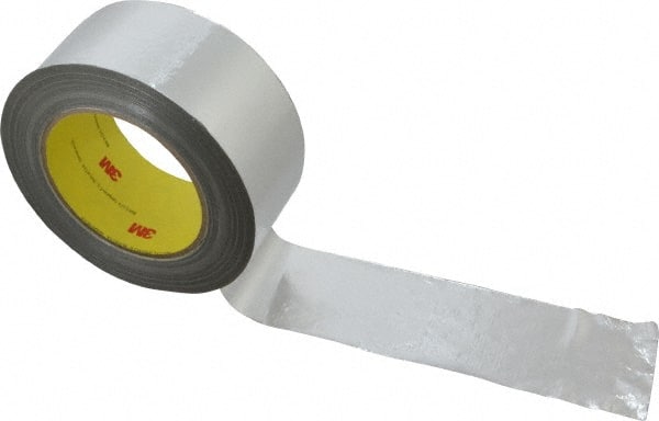 3M - 36 Yd Long x 2" Wide, Series 363, Silver Aluminum Tape - 7.3 mil Thick, 135 Lb/In Tensile Strength - Exact Tooling
