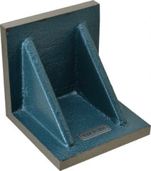 Interstate - 5" Wide x 5" Deep x 5" High Cast Iron Machined Angle Plate - Standard Plate, Flat Surface, Double Web, Single Plate - Exact Tooling
