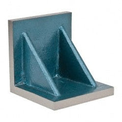 Interstate - 8" Wide x 8" Deep x 8" High Cast Iron Machined Angle Plate - Standard Plate, Flat Surface, Double Web, Single Plate - Exact Tooling