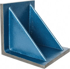 Interstate - 10" Wide x 10" Deep x 10" High Cast Iron Machined Angle Plate - Standard Plate, Flat Surface, Double Web, Single Plate - Exact Tooling