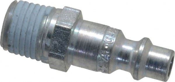 CEJN - 1/4 Male NPT Industrial Pneumatic Hose Connector - Steel Zinc Plated, 1/4" Body Diam - Exact Tooling