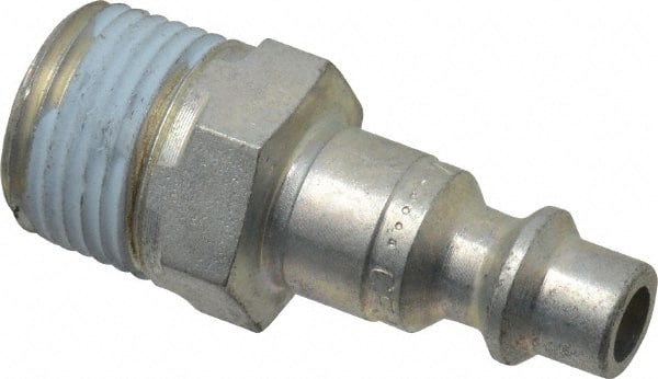 CEJN - 3/8 Male NPT Industrial Pneumatic Hose Connector - Steel Zinc Plated, 1/4" Body Diam - Exact Tooling