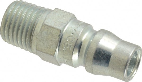 CEJN - 1/4 Male NPT Asian Pneumatic Hose Connector - Steel Zinc-Plated, 1/4" Body Diam - Exact Tooling