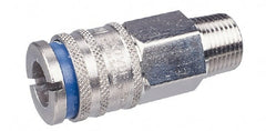 CEJN - 1/2 Male NPT European High Flow Pneumatic Hose Coupler - Steel/Brass, 1/4" Body Diam - Exact Tooling