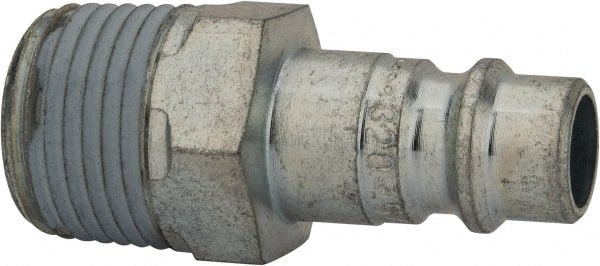 CEJN - 3/8 Male NPT European High Flow Pneumatic Hose Connector - Steel Zinc-Plated, 1/4" Body Diam - Exact Tooling