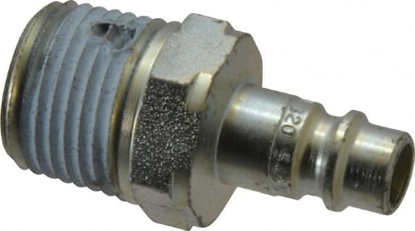 CEJN - 1/2 Male NPT European High Flow Pneumatic Hose Connector - Steel Zinc-Plated, 1/4" Body Diam - Exact Tooling