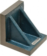 Interstate - 3" Wide x 3" Deep x 3" High Cast Iron Precision-Ground Angle Plate - Standard Plate, Flat Surface, Double Web, Single Plate - Exact Tooling