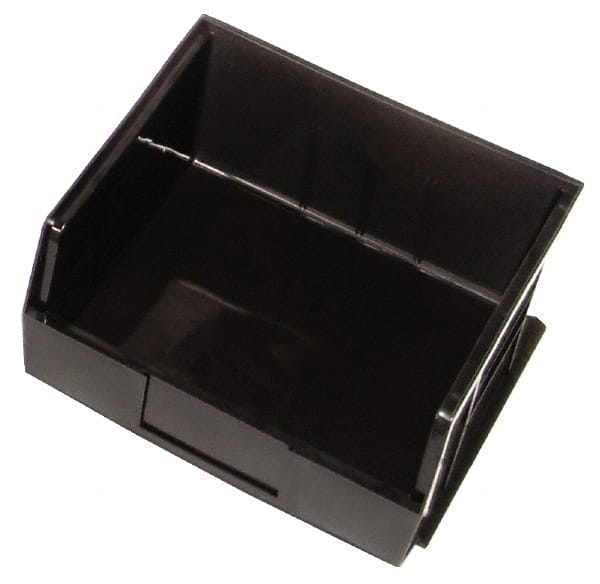 Quantum Storage - 50 Lb. Load Capacity, 10-7/8" Deep, Black Polypropylene Hopper Stacking Bin - 5" High x 11" Wide x 10-7/8" Long - Exact Tooling