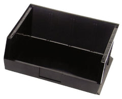 Quantum Storage - 75 Lb. Load Capacity, 14-3/4" Deep, Black Polypropylene Hopper Stacking Bin - 7" High x 16-1/2" Wide x 14-3/4" Long - Exact Tooling
