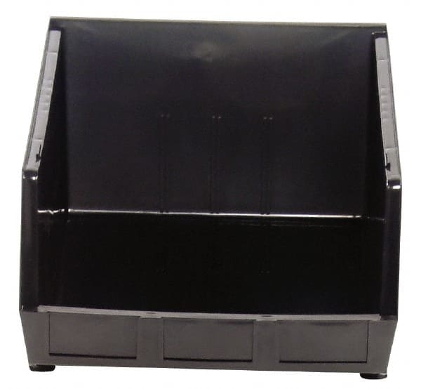 Quantum Storage - 75 Lb. Load Capacity, 18" Deep, Black Polypropylene Hopper Stacking Bin - 11" High x 16-1/2" Wide x 18" Long - Exact Tooling