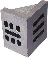 Interstate - 16" Wide x 9" Deep x 12" High Cast Iron Machined Angle Plate - Slotted Plate, Through-Slots on Surface, Double Web, Single Plate - Exact Tooling