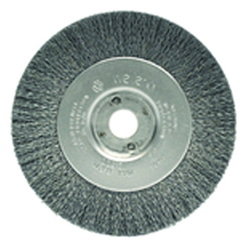 4″ Diameter-3/8″-1/2″ Arbor Hole - Crimped Steel Wire Straight Wheel - Exact Tooling