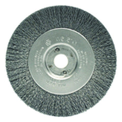 4″ Diameter-3/8″-1/2″ Arbor Hole - Crimped Steel Wire Straight Wheel - Exact Tooling